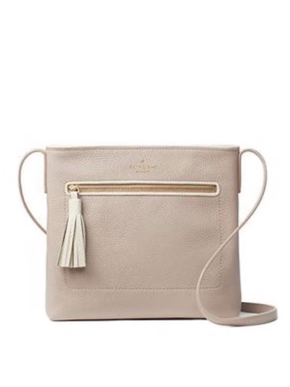 kate spade Neutral Blush Pebbled Leather Crossbody with Tassel